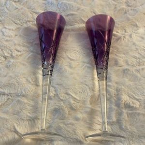 2 Vera Wang Wedgwood Encore Duchess Lavender Champagne flutes never used